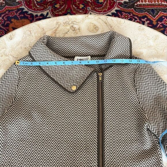 Ports International 100% Merino Wool Herringbone Moto Style Zipped Jacket - Picture 13 of 17